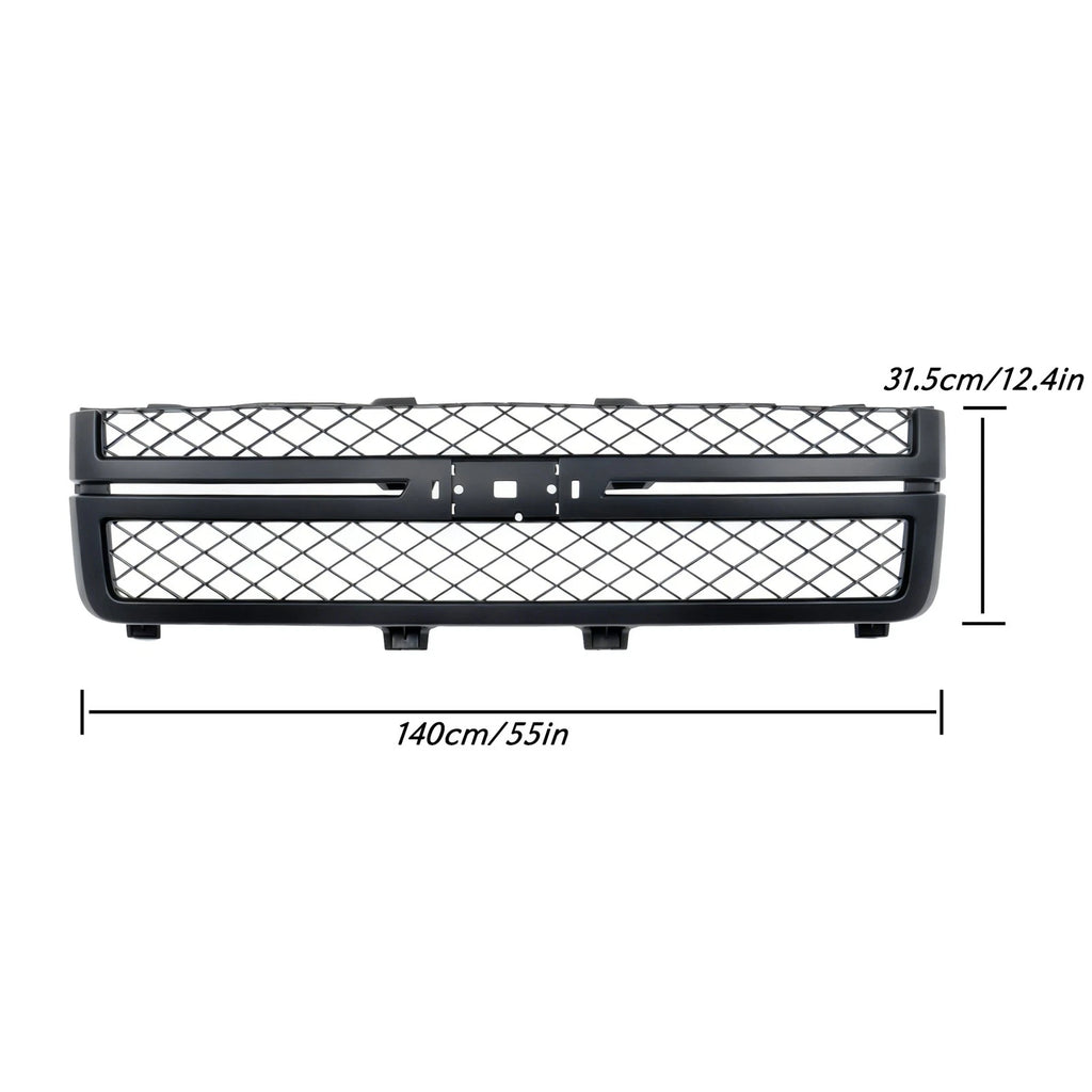 Front Grille with Hood Molding Trim for Silverado 2500HD 3500HD (2011–2014)
