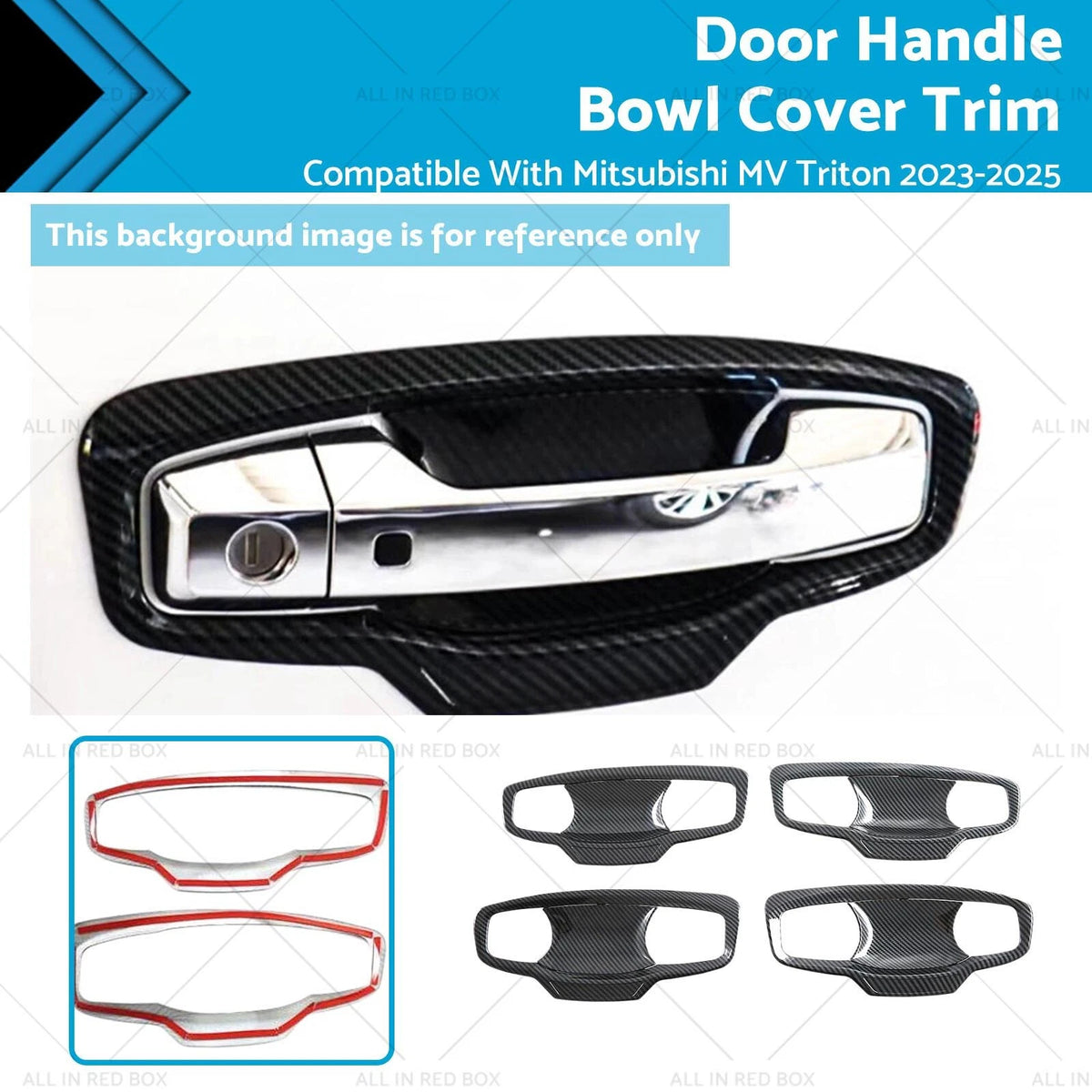 Carbon ABS Door Handle Bowl Cover Trim for Mitsubishi MV Triton (2023–2025)