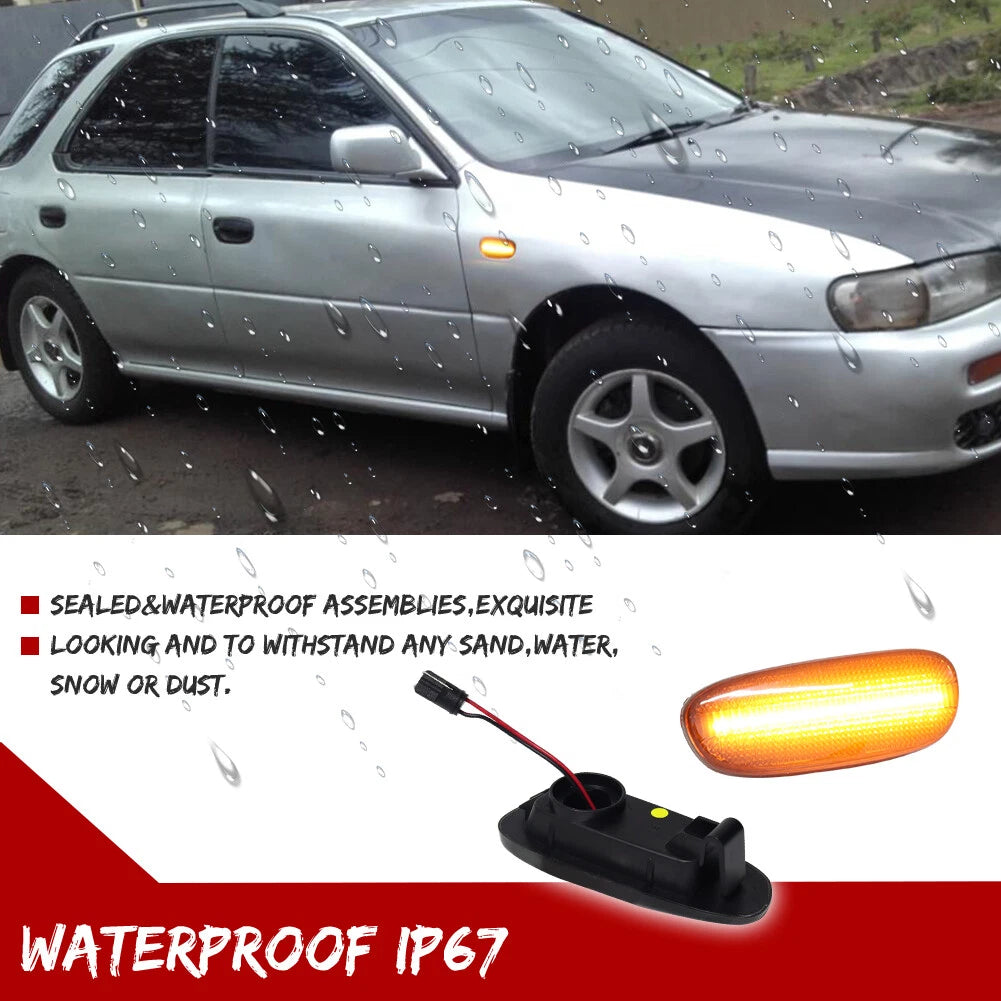 Sequential Smoked LED Side Marker Lights for Subaru Impreza (1993–2001)