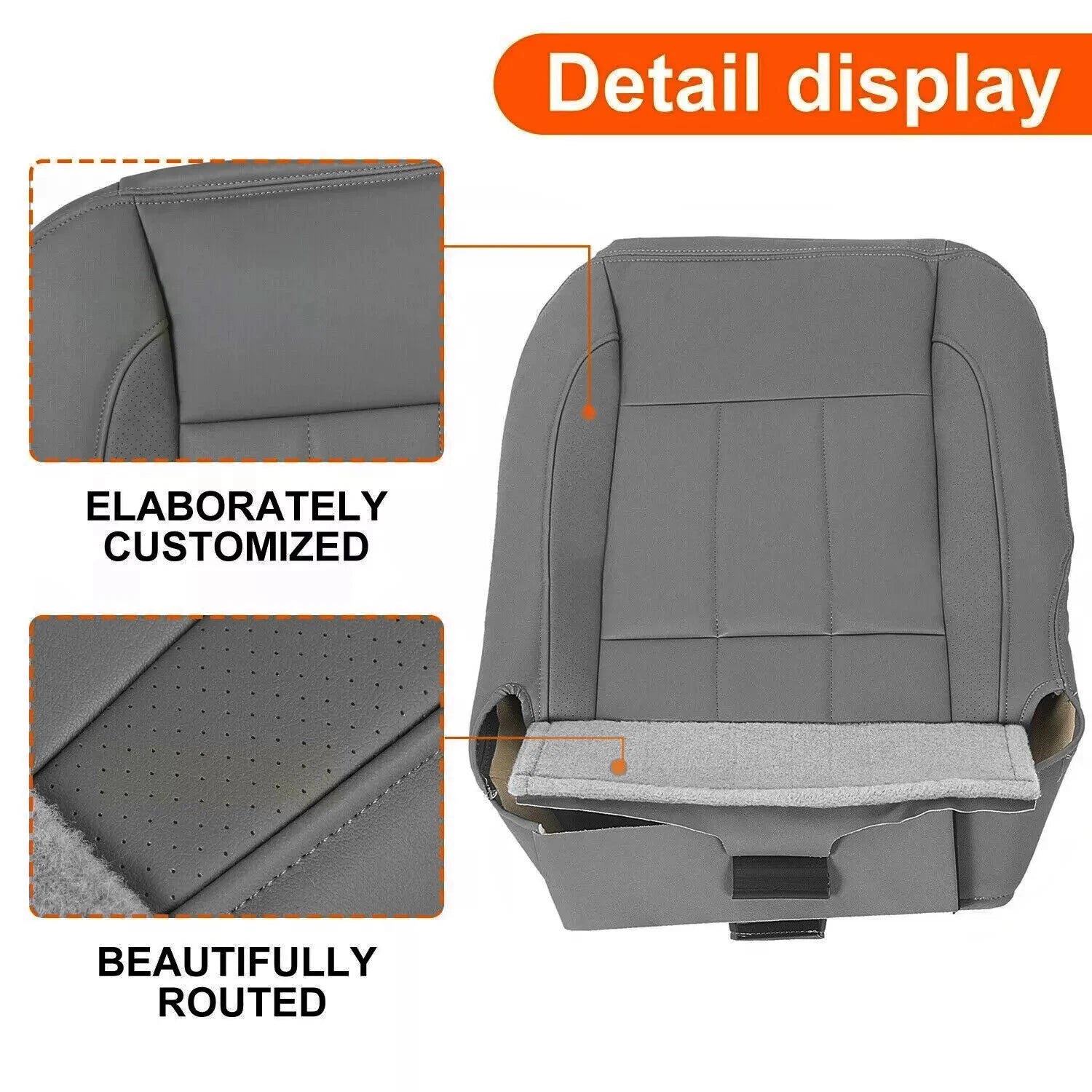 Driver Bottom Seat Cover for Dodge Ram 1500 2500 3500 (2006–2009) Gray
