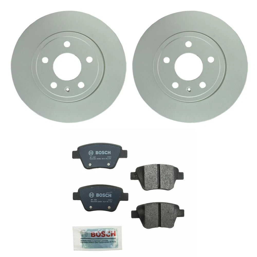 Set of 2 Rear Solid Rotors & Semi-Metal Disc Brake Pads for Audi VW (271.8mm)