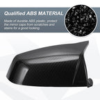 Set of 2 Rearview Mirror Cover Caps Black Carbon Fiber for BMW E60 E61 F10 F11 E63