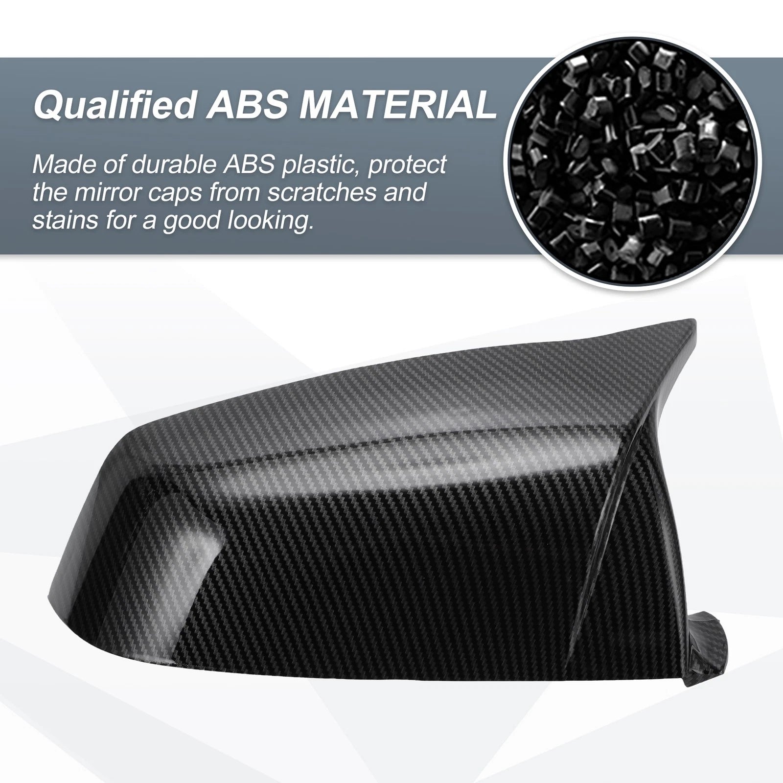 Set of 2 Rearview Mirror Cover Caps Black Carbon Fiber for BMW E60 E61 F10 F11 E63