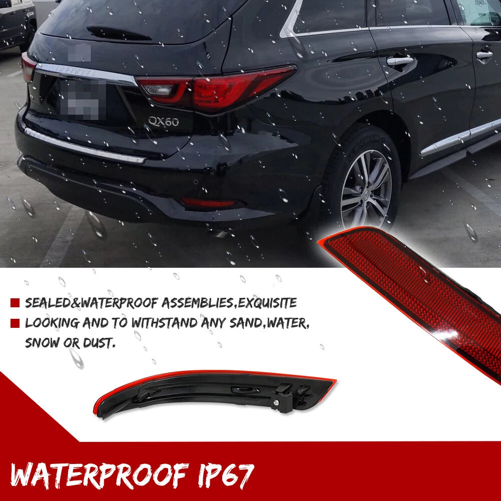 Rear Bumper Reflector Trim Pair for Infiniti QX60 (2016–2020)