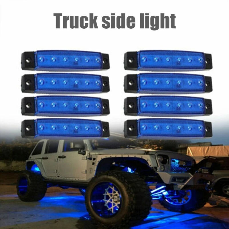 Pack of 8 Blue Underbody Lights for Jeep Offroad Truck UTV ATV Boat