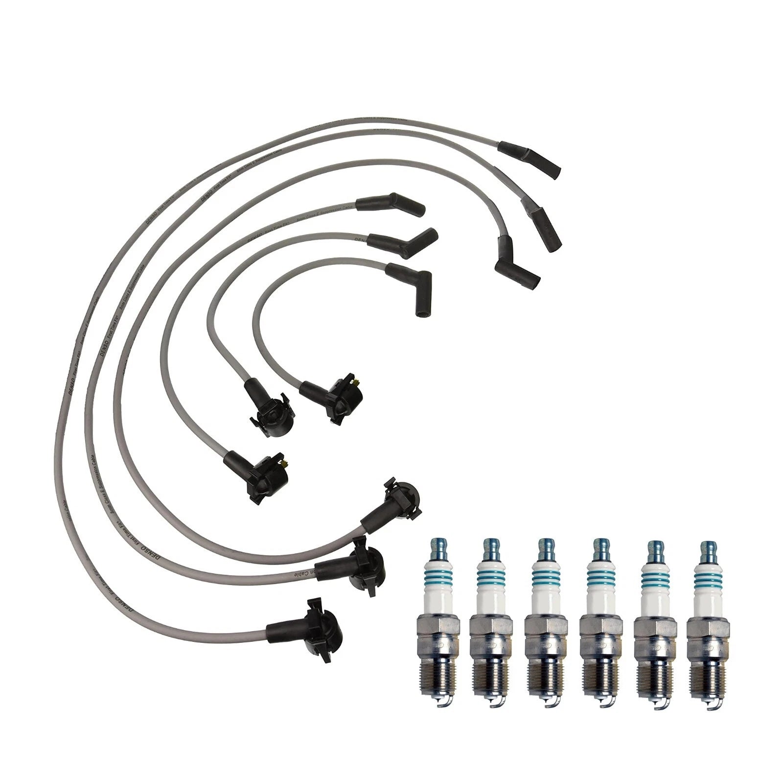 Denso Wire Set & 6 Iridium Power Spark Plugs for Ford Mustang V6