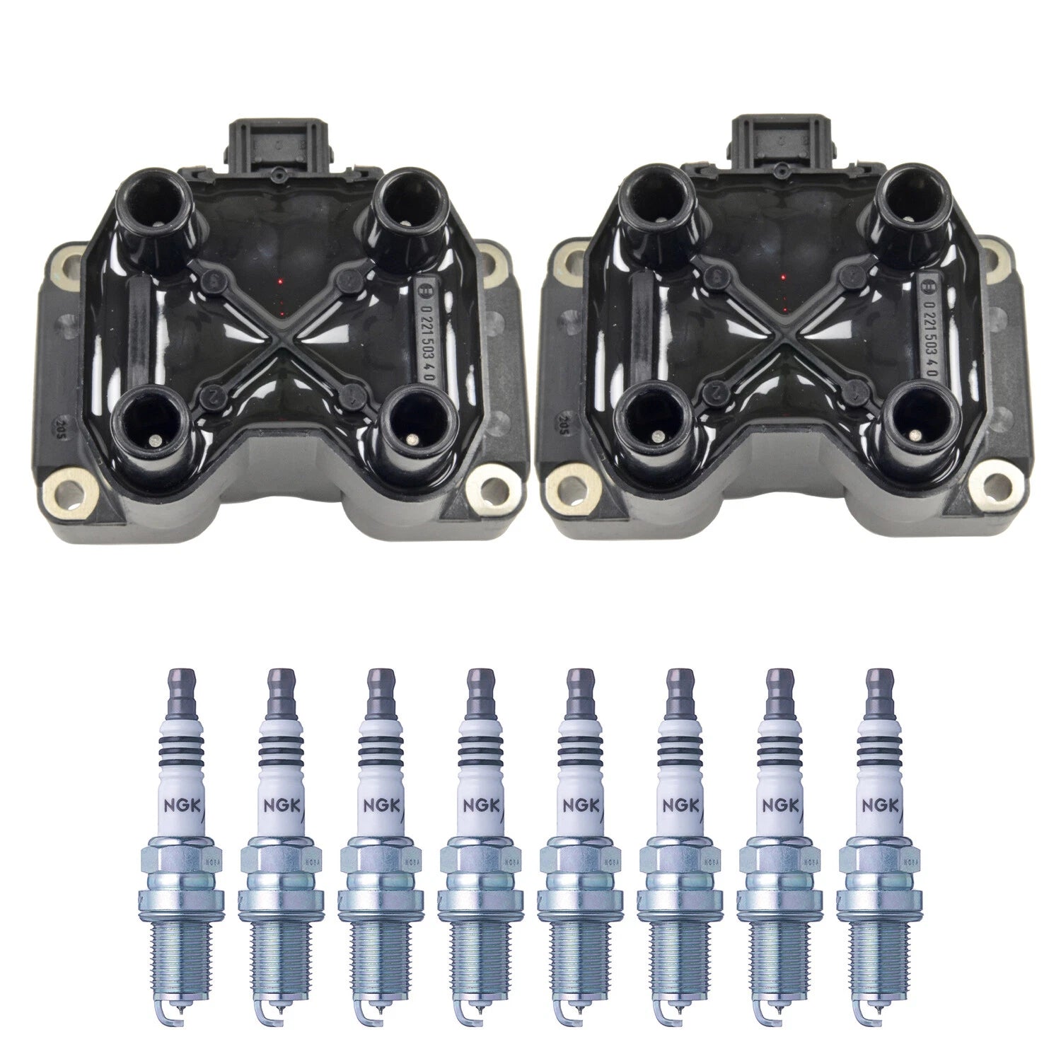 Set of 2 Ignition Coils & 8 NGK Iridium IX Spark Plugs for Discovery LS400 S80 V8