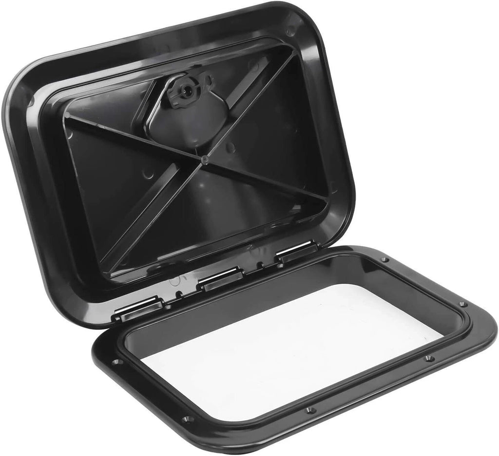 Access Hatch & Lid for Marine Boat (10-5/8" x 14-3/4") Black