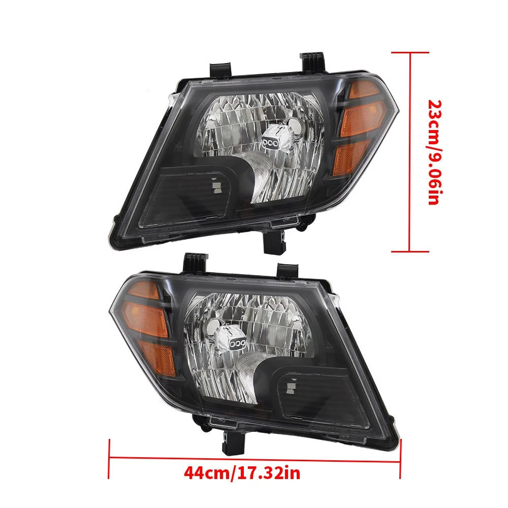 Headlight Set for Nissan Frontier (2009-2020) Clear Driver + Passenger Side