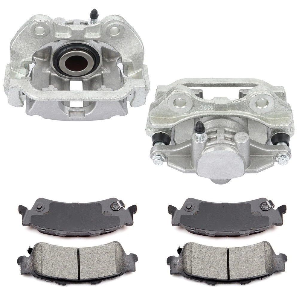 Rear Left Right Brake Calipers & Ceramic Pads for Chevrolet Silverado 1500