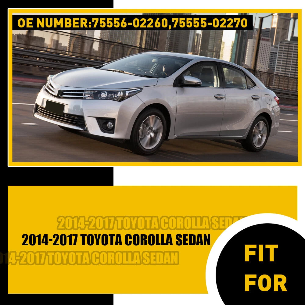 Black Roof Trim Molding Kit for Toyota Corolla Sedan (2014–2017)