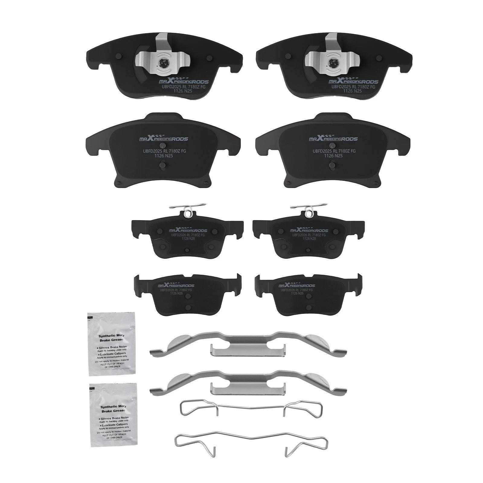 Front and Rear Ceramic Brake Pads for Lincoln MKZ and Ford Fusion (2013–2020)