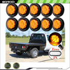 9LED Round Amber Side Marker Lights for Freightliner (Universal)