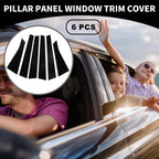 Set of 6 Car Pillar Window Trim Covers for Chevrolet Impala (2006–2013) Black