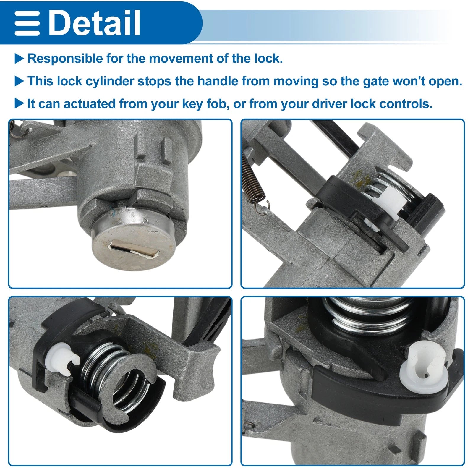 Trunk Lock Cylinder Set with Tailgate Lock & Keys for Volkswagen Golf 