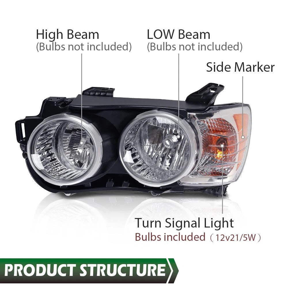 Chrome Bezel Headlight Lamp for Chevrolet Sonic (2012–2016)