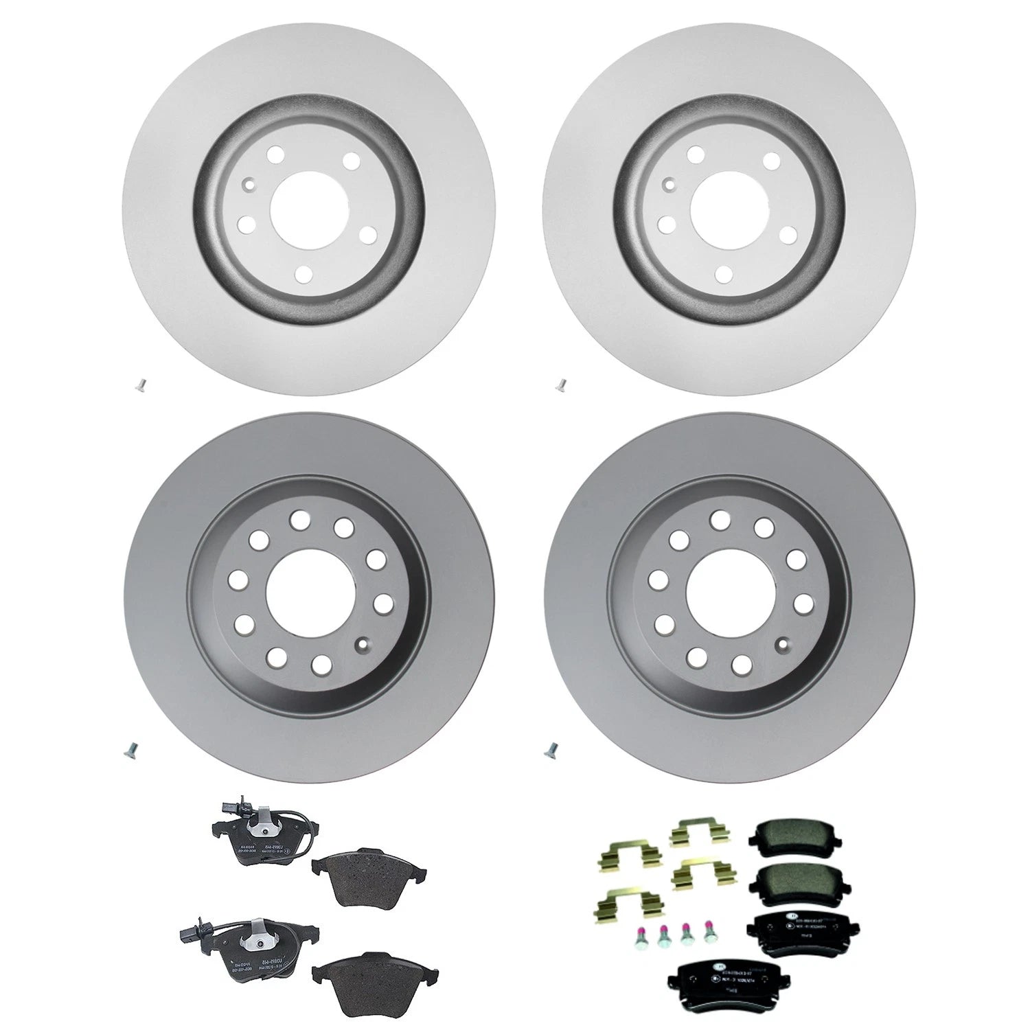 Set of 4 Hella Low-Met Disc Brake Pads for Audi A6 Quattro V8 (2005)