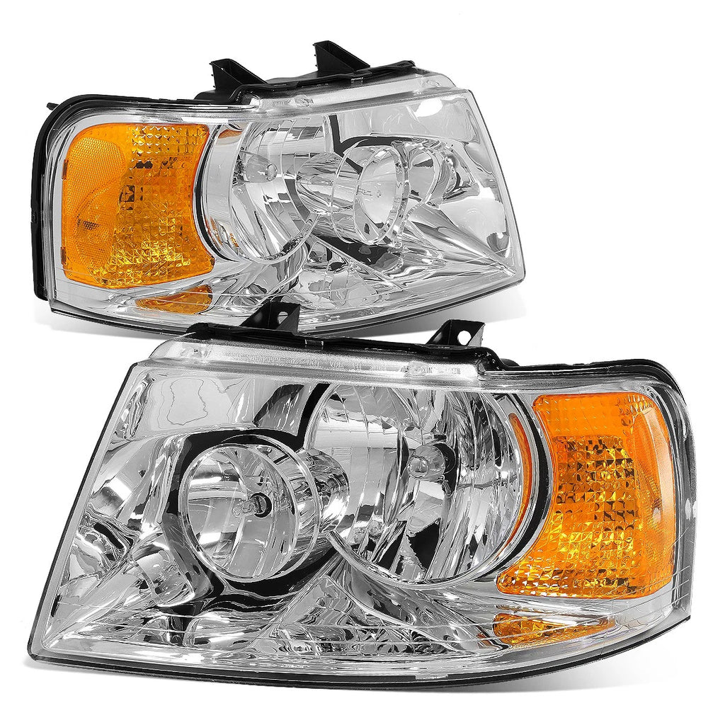 Chrome Housing Amber Side Bumper Headlight for Ford Expedition (2003–2006)