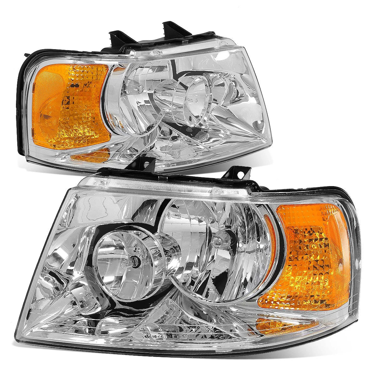 Chrome Housing Amber Side Bumper Headlight for Ford Expedition (2003–2006)