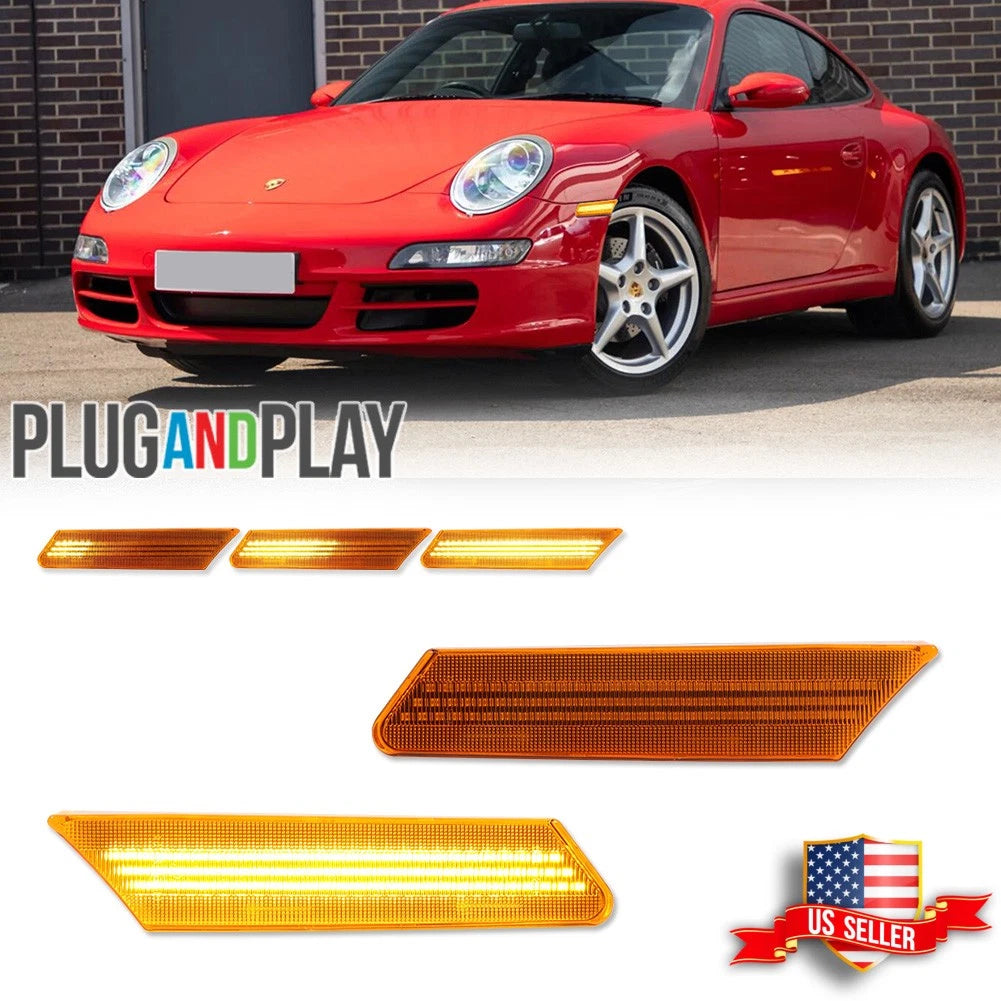 Amber Sequential LED Side Marker Lights for Porsche 911 997 987 (2005–2012)