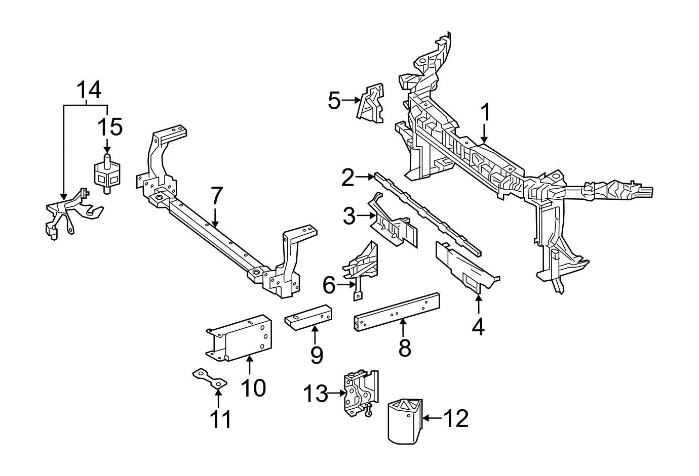 Radiator Support Tie Bar Bracket Right for Mercedes (2466210234)