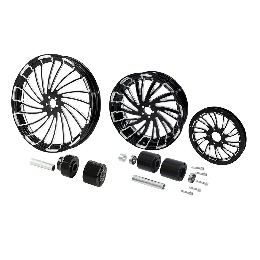 32" Front 18" Rear Wheel Rim Hub Belt Pulley for Harley Street Road Glide (2009–2023)