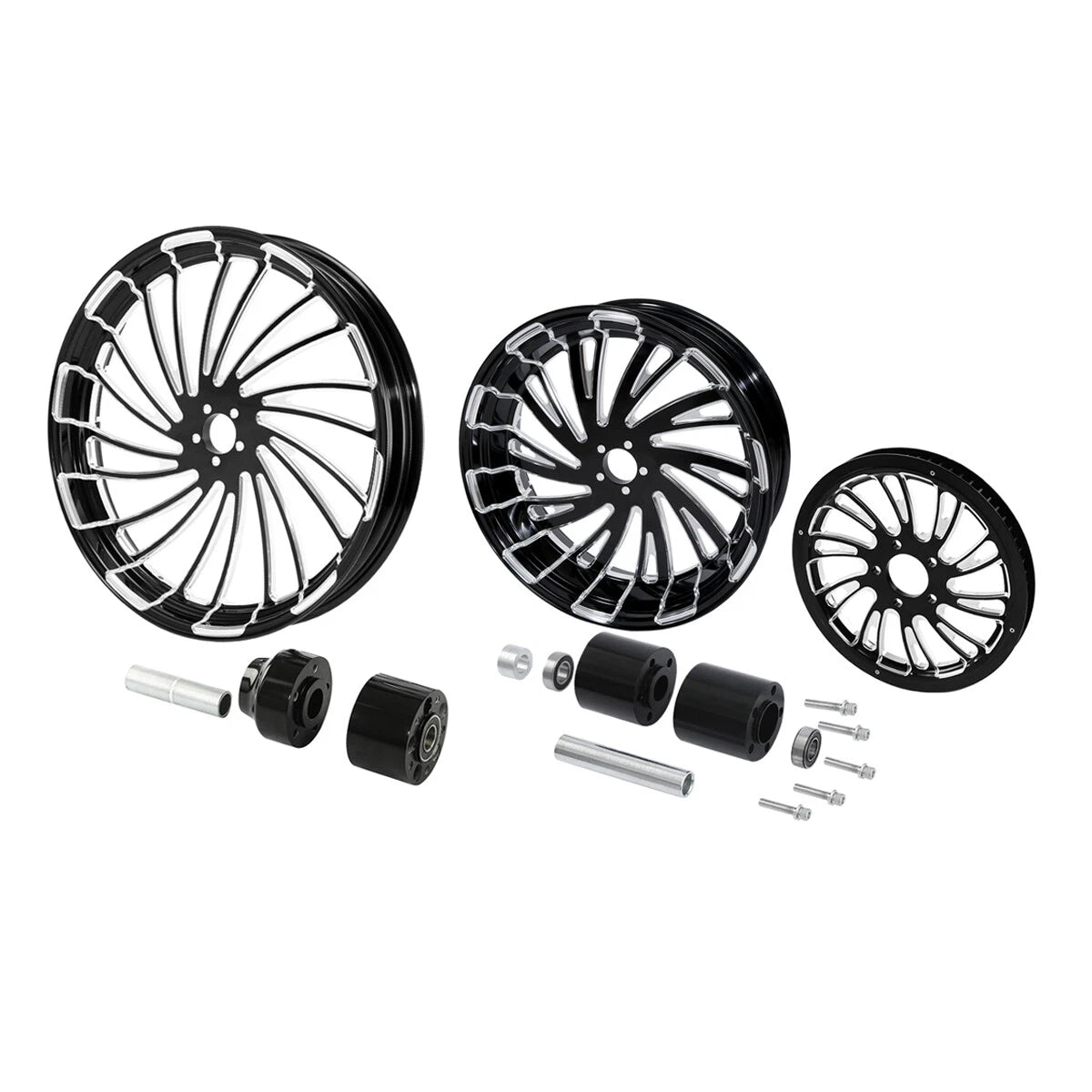 32" Front 18" Rear Wheel Rim Hub Belt Pulley for Harley Street Road Glide (2009–2023)