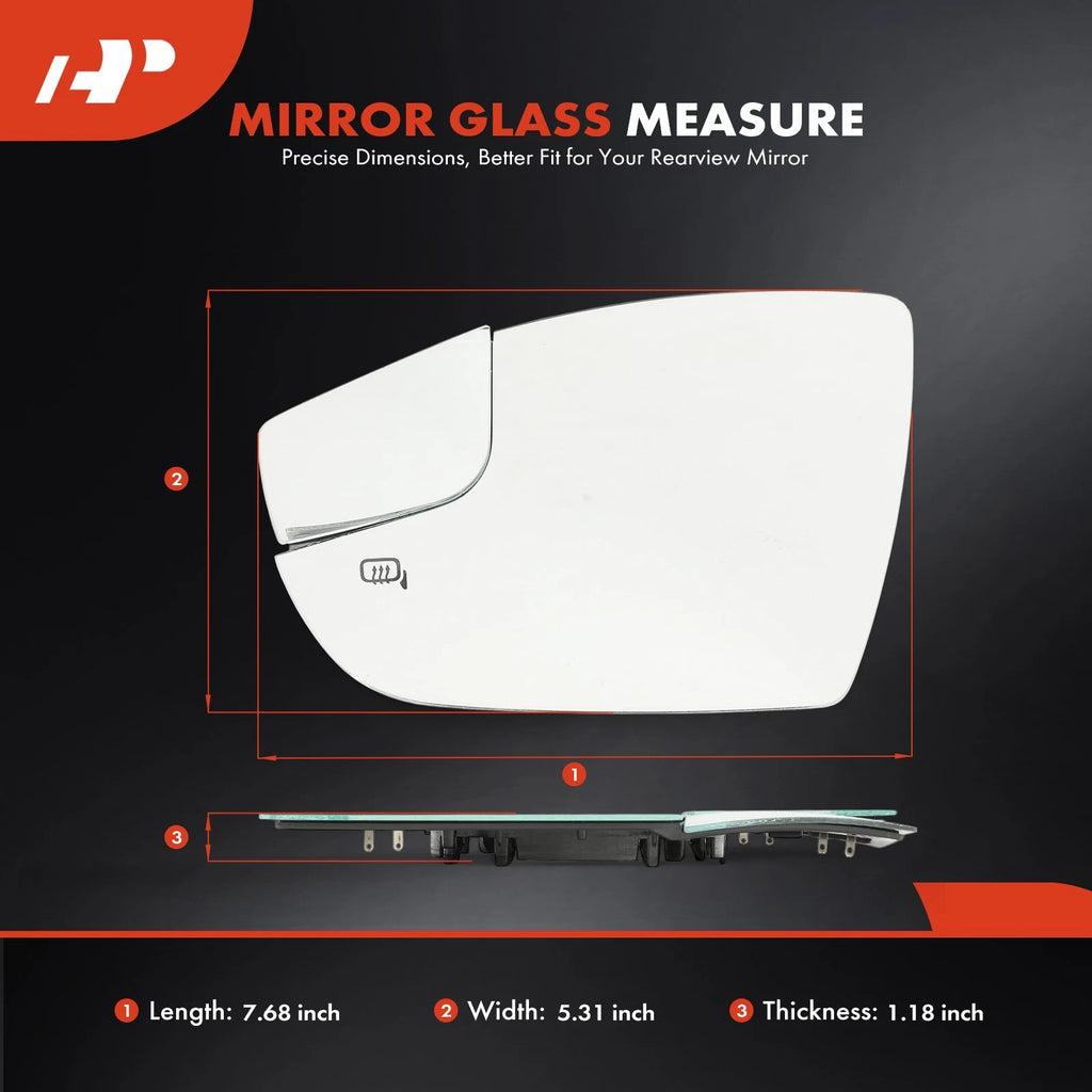Driver Power Mirror Glass with Spotter & Heated for Ford Focus