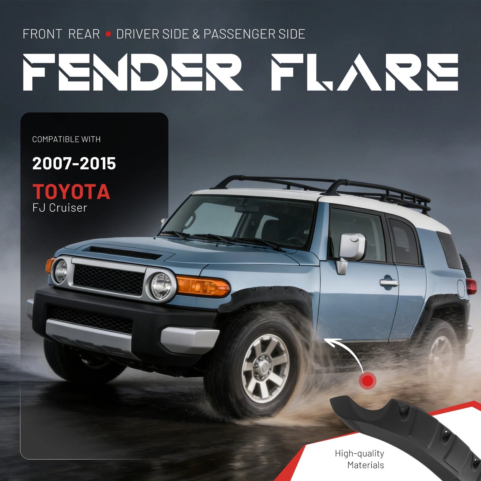 Pocket Rivet Fender Flares Kit for Toyota FJ Cruiser (2007–2015)