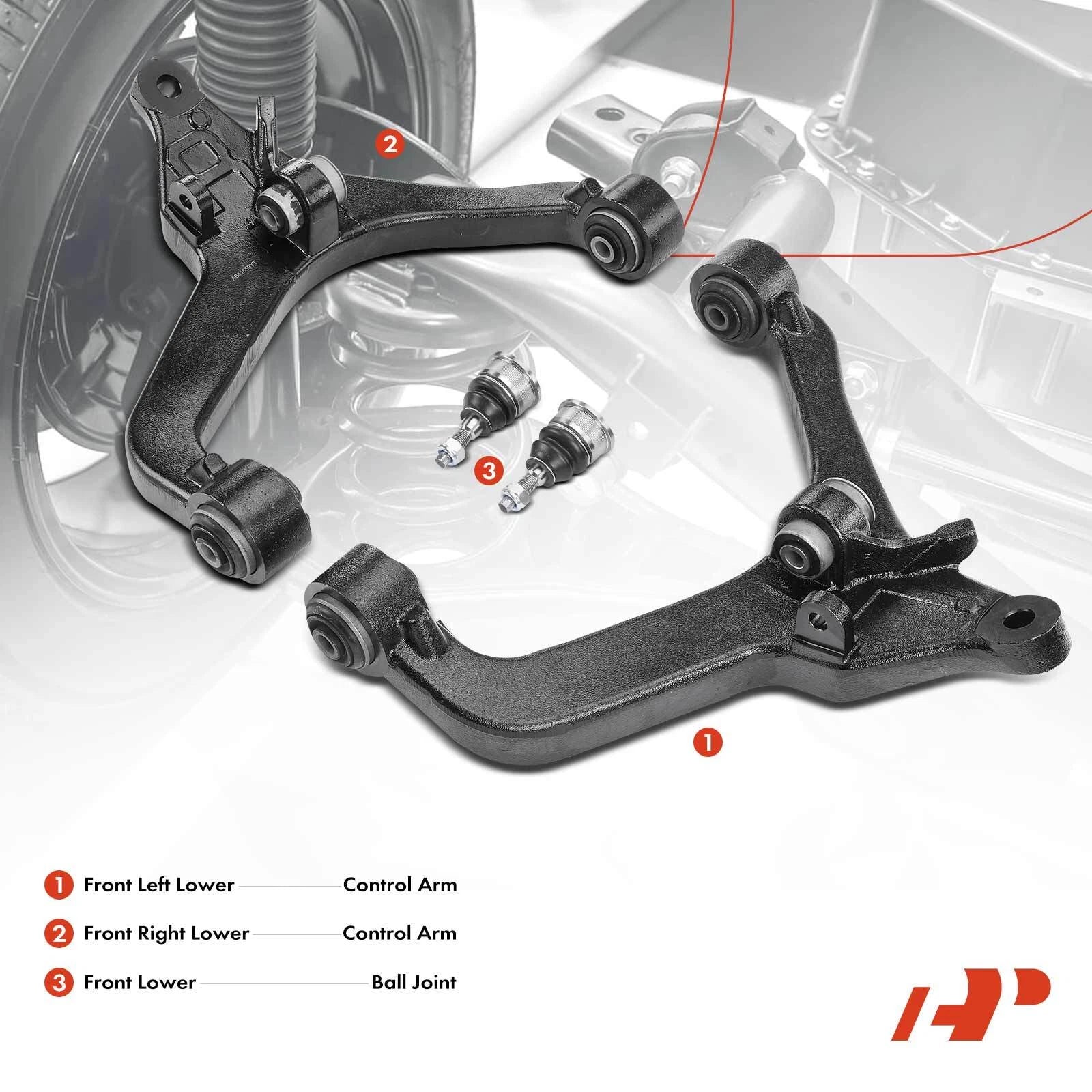Set of 4 Front Lower Control Arm Ball Joints for Jeep Liberty (2002–2004)