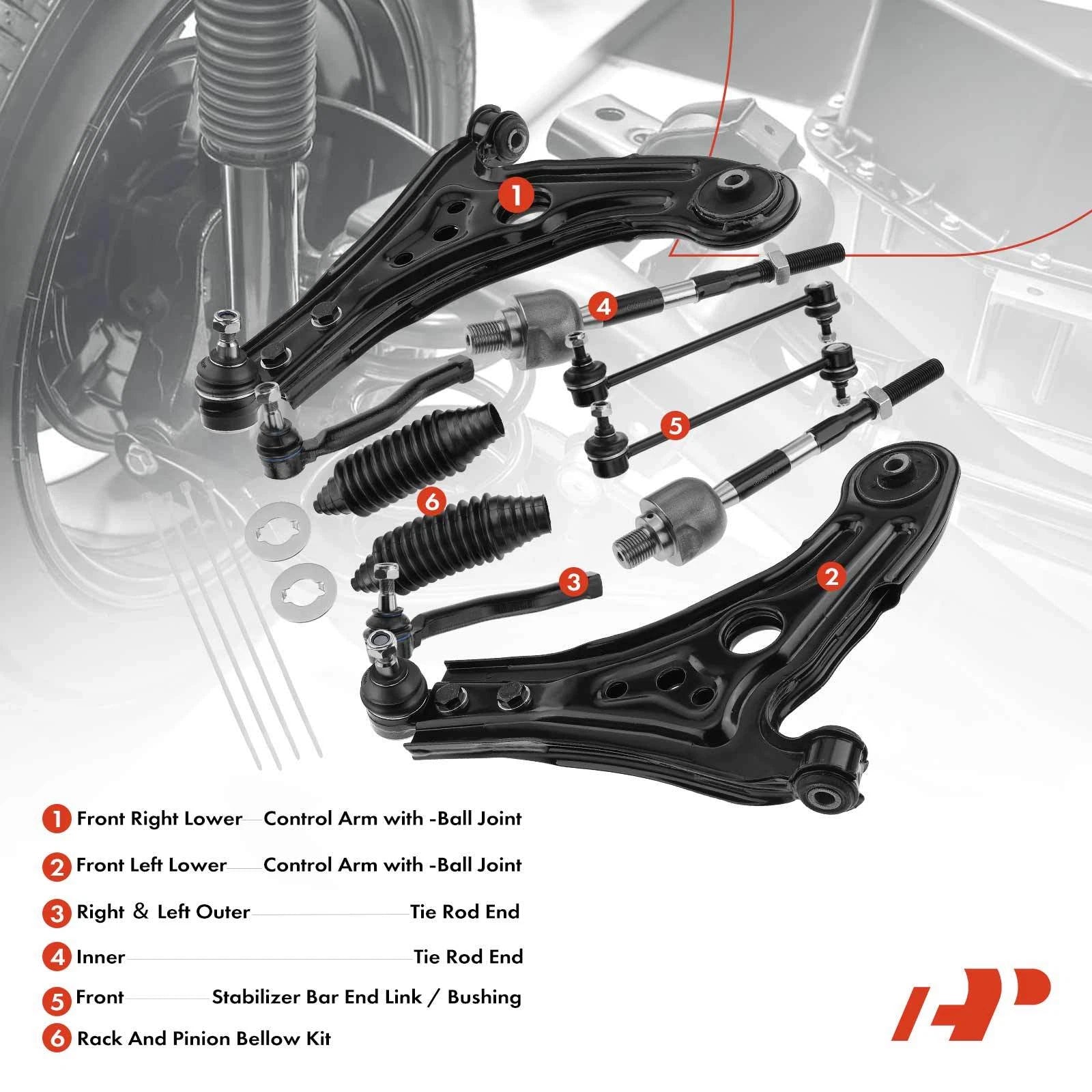 10x Front Control Arm with Ball Joint for Chevy Aveo G3 (2007-2011)