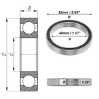 6808DD Deep Groove Ball Bearing for Scooter Skateboard Wheel (40x52x7mm)