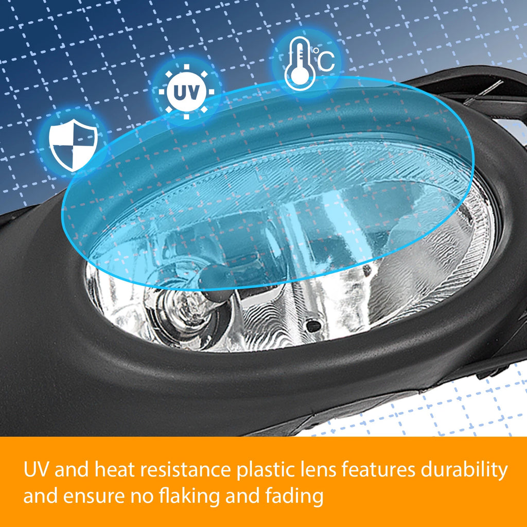 Fog Lights Assembly with Wiring & Switch for Honda Civic 4-Door Sedan (2009–2011)