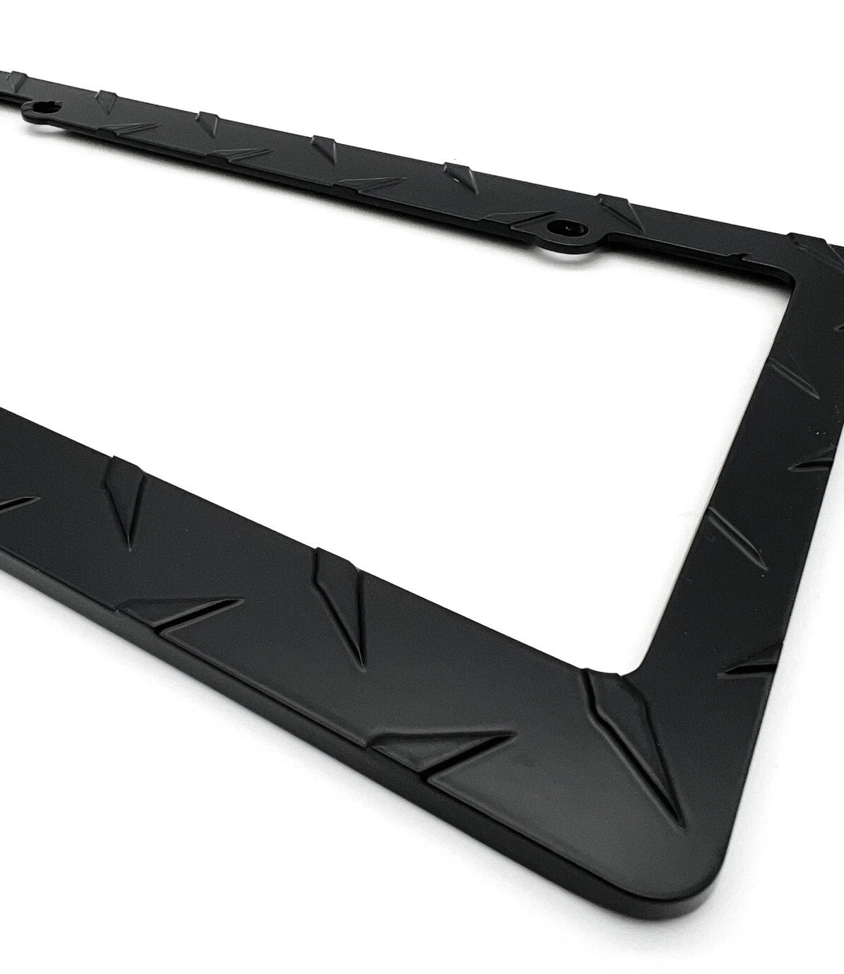 License Plate Frame Black Diamond Plate Metal for Car Truck SUV