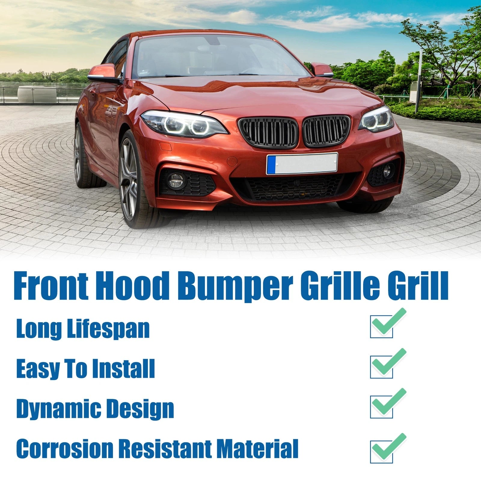 Front Hood Bumper Grille for BMW 228i xDrive 230i xDrive (2014–2021)