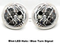 Headlight Bulbs H4 Pair with Blue LED Halo and Blue Turn Signal for Pair (2005–2015)
