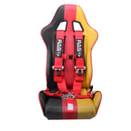 Set of 2 Red 5-Point Racing Harness Seat Belts with Quick Release
