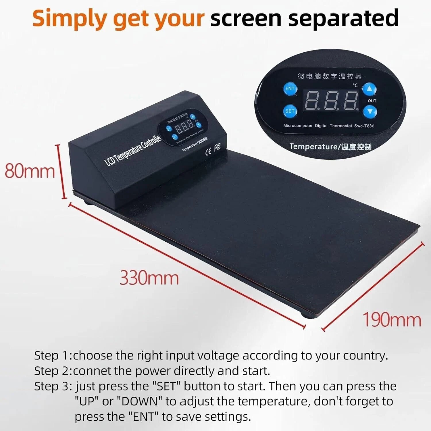 CPB Heating Pad LCD Screen Separator Plate Repair Tool for iPad (2010–2023)