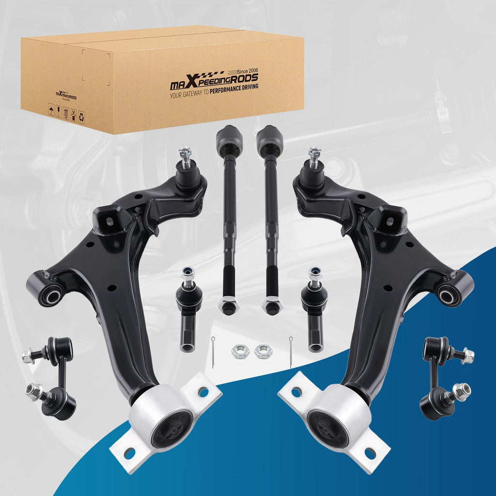 8x Front Lower Control Arm w/ Ball Joints Tie Rod End for Infiniti I35 (2002–2004)