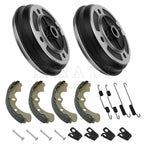 2X Front Wheel Brake Drum Hub & Brake Shoes for Kawasaki KAF540 Mule (2020-2030)