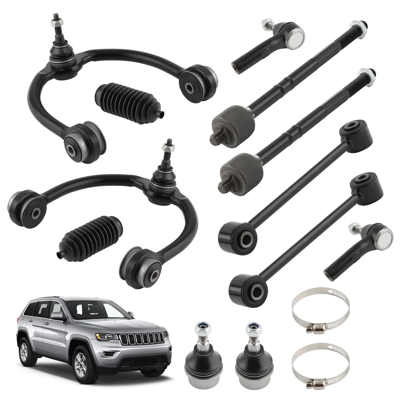 Set of 12 Front Upper Control Arms Ball Joints for Jeep Grand Cherokee (2005–2010)