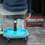 Adjustable Tool Padded Seat Stool for Garage Workshop (300 lbs Capacity)