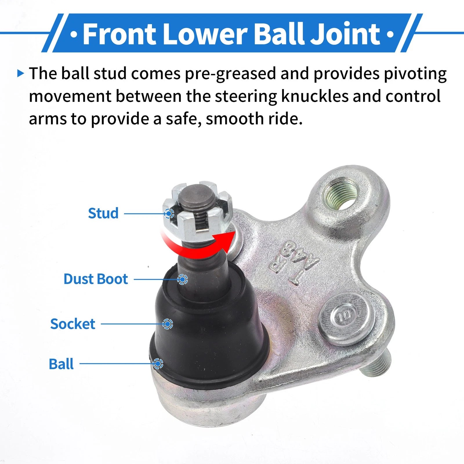 2X Front Lower Ball Joints for Honda Civic (2012–2018) K500234/51220TR0A01
