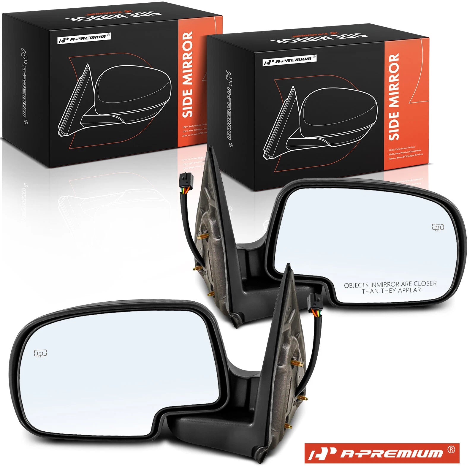 Power Mirror Pair Manual Fold Heated for Chevrolet Silverado GMC Yukon 