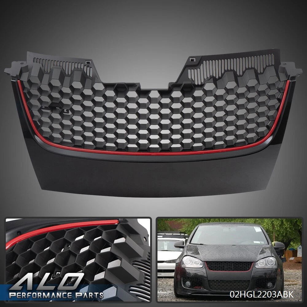 Front Bumper Upper Honeycomb Grille for VW GTI GLI Jetta MK5 (2006–2009)