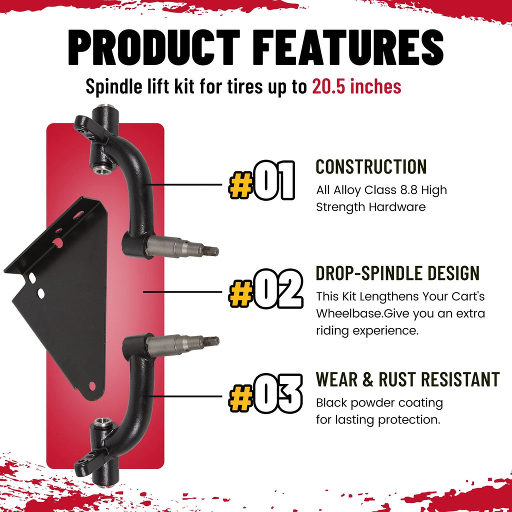 6" Spindle Lift Kit for Yamaha G29/Drive Golf Cart (2007-Present)