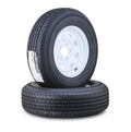 2 Free Country Trailer Tire Rim ST205/75R14 8-Ply 5 Lug White Spoke