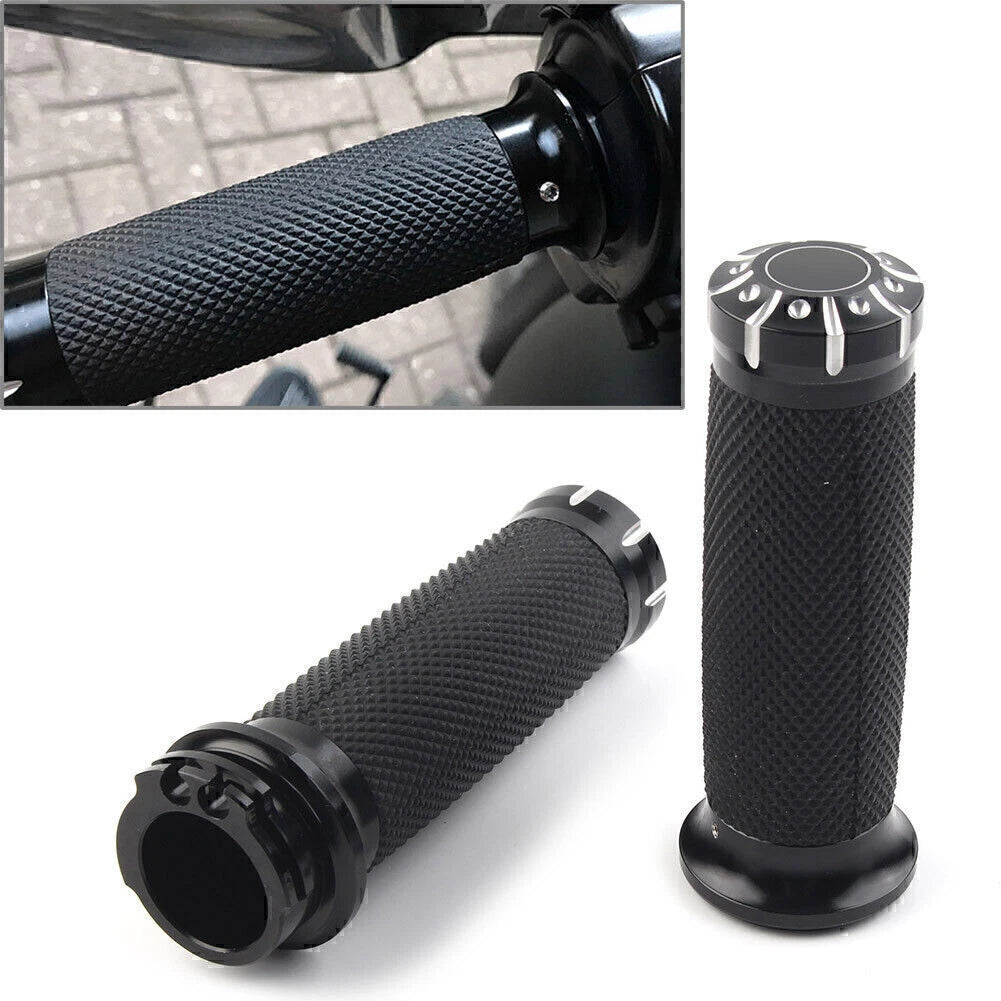 1" Black Handlebar Hand Grips for Harley Dyna Sportster XL883 1200 Softail