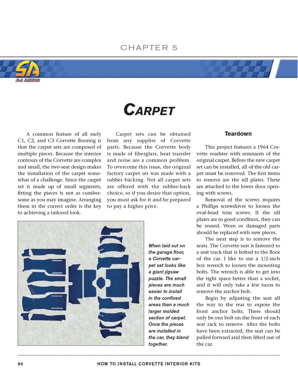 Corvette Interior Kits Installation Manual for C1 C2 C3 (1953-1982)