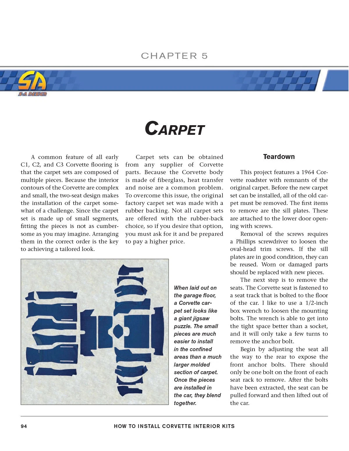 Corvette Interior Kits Installation Manual for C1 C2 C3 (1953-1982)